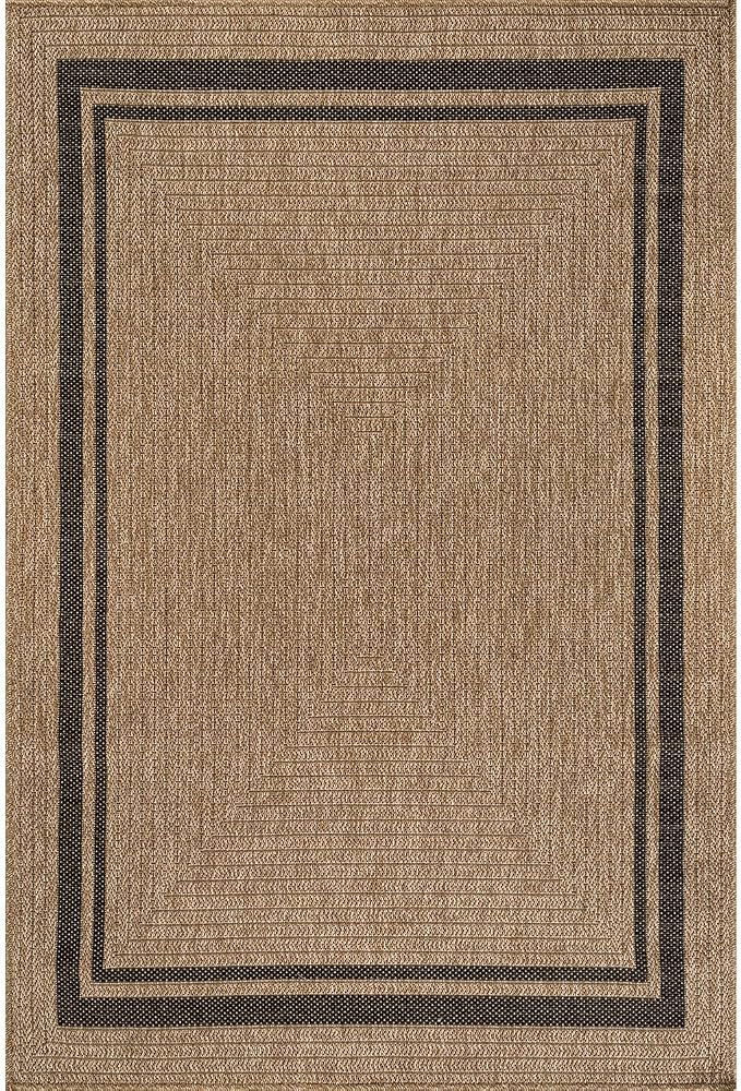 Beverly Rug Easy Jute Bordered Rug 9x12 Washable Large Indoor Outdoor Area Rugs - Image 2