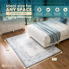 Istana 4x6 Rug - White Cream & Blue Area Rugs 4x6 - Kid & Pet Friendly Machine - Image 2