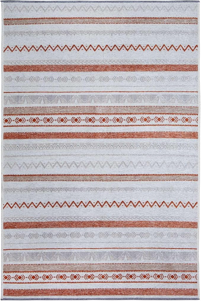 Alfa Rich 7x10 Beige Terracotta Washable Area Rugs - Image 8