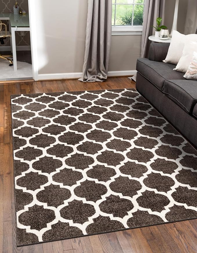 Rugs.com Lattice Collection Rug – 2x3 Chocolate Brown Medium-Pile Rug Perfect by Rugscom