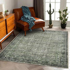 Washable Area Rug 4'x6' Traditional Floor Cover Foldable Thin Rugs Retro by CHAMPLANT