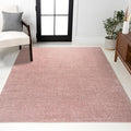 JONATHAN Y Haze Solid Low-Pile Pink Indoor Area Rug 10x14, Minimalist, by JONATHANY