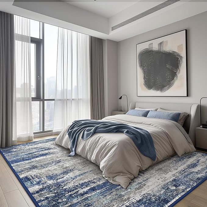 Bavni Area Rugs 9x12 Living Room, Modern Machine Washable Rugs Non-Slip - Image 3