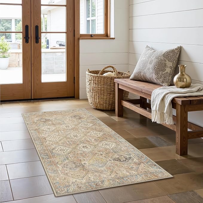 Bavni 3x5 Area Rugs for Living Room, Machine Washable Rug Non Slip, Vintage by BAVNI