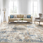 9x12 Area Rug Washable Rugs: Living Room Large Abstract Modern Soft Stain - Image 5