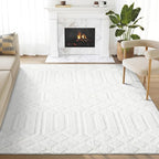 Abani Cozy Cream Area Rug for Living Room, Bedroom by Abani