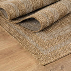 Beverly Rug Easy Jute Framed Border Rug 4x6 Washable Durable Indoor Outdoor - Image 3