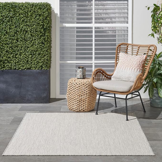 Nourison Home Courtyard Ivory Silver 4' x Square Area Rug - Image 3
