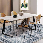 Area Rug 5'x7' Dark Blue Washable Vintage Traditional Floor Cover Thin Retro - Image 3