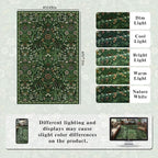4x6 Dark Green Floral Boho Area Rug, Low-Pile Stain Resistant Non-Slip Machine - Image 2