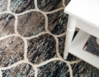 Rugs.com Lattice Frieze Collection Rug – 5' x 8' Oval Blue Multi Medium Rug - Image 5