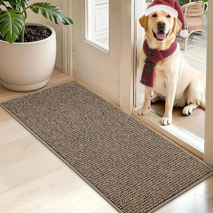 BEQHAUSE Dirt Trapper Door Mat 20" x 48", Non-Slip Washable Doormats Entrance by BEQHAUSE