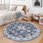 VK VK·LIVING Round Washable Rug 5'Ft Vintage Machine Washable Area Rugs - Image 6