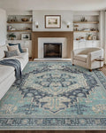 GENIMO 8X10 Area Rugs for Living Room, Machine Washable Vintage Floor Cover by GENIMO
