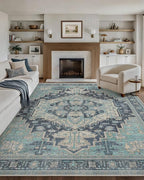 GENIMO 8X10 Area Rugs for Living Room, Machine Washable Vintage Floor Cover by GENIMO