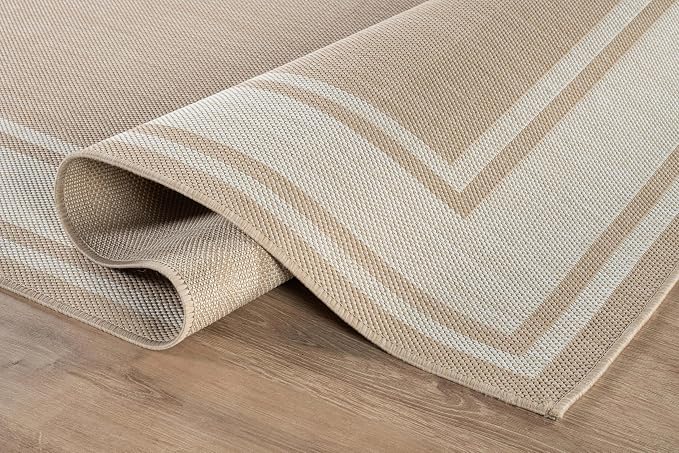 Beverly Rug Large Outdoor Rug 10x14 Modern Bordered Area Rugs - Image 3