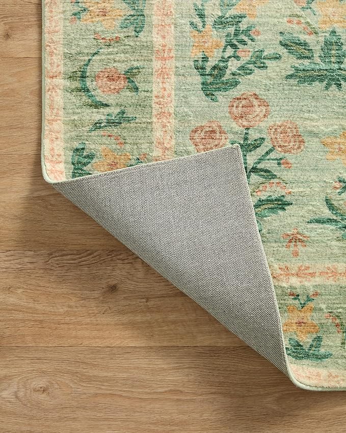 Loloi Rifle Paper Co. Eden Collection EDE-01 Mughal Rose Moss 2'-0" x 5'-0" - Image 6