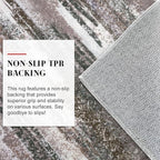 Modern Abstract Runner Rug 2x6, Dark Light Brown White Washable Kitchen Runner - Image 7