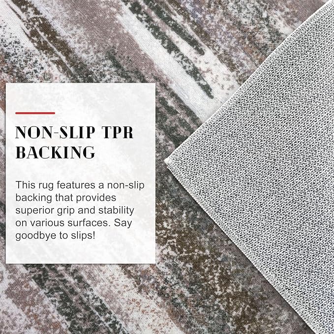 Modern Abstract 5x7 Machine Washable Area Rug Non-Slip Soft Bedroom Living Romm - Image 6