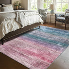 Kokia Abstract Washable Area Rug Living Room Washable 4x6 Non-Slip Stain - Image 5