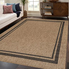 Beverly Rug Easy Jute Bordered Rug 5x7 Washable Durable Indoor Outdoor Area Rugs - Image 7