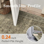 Light Brown 2x7 Vintage Area Rug Hallway Indoor Kitchen Washable Living Room - Image 3