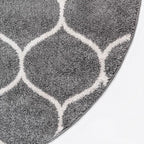 Rugs.com Lattice Frieze Collection Rug – 3' Round Dark Gray Medium Rug Perfect - Image 6