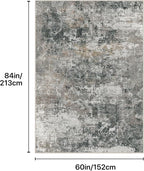 GENIMO Washable 5x7 Area Rugs for Living Room, Non Slip Modern Abstract Rug - Image 2