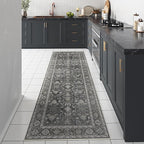 Black Runner Rug 2x6 Vintage Area Carpet Hallway Long Indoor Kitchen Washable - Image 6