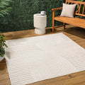 JONATHAN Y Hallie High-Low Curve Ivory/Cream 7x7 Square Indoor/Outdoor Area Rug by JONATHANY