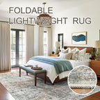 Abstract Rug 8x10 Large Living Room Rugs Neutral Modern Washable Area Rugs - Image 8