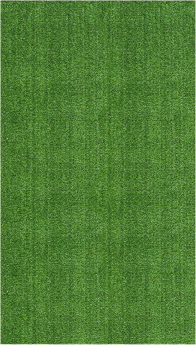 Ottomanson Artificial Grass Turf 6'6" x 9'2" Indoor Outdoor Faux Grass Rug - Image 2