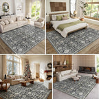 8x10 Washable Area Rugs Ultral Soft Non-Slip Stain Resistant Vintage Boho Large - Image 2