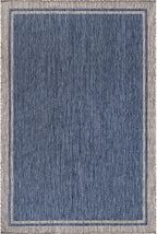 CAMILSON Outdoor Rug, 9x12 Bordered Navy Blue Gray Modern Large Area Rugs - Image 2