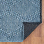 LUXE WEAVERS Modern Farmhouse Blue 8x10 Washable Area Rug, Anti-Slip Diamond - Image 8