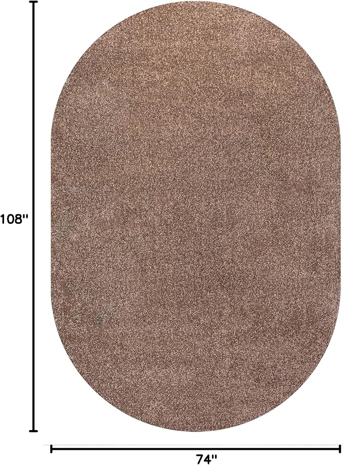 Eyely UES100J-6OV Supersoft Haze Solid Low-Pile Indoor Area Rug, Minimalist - Image 2
