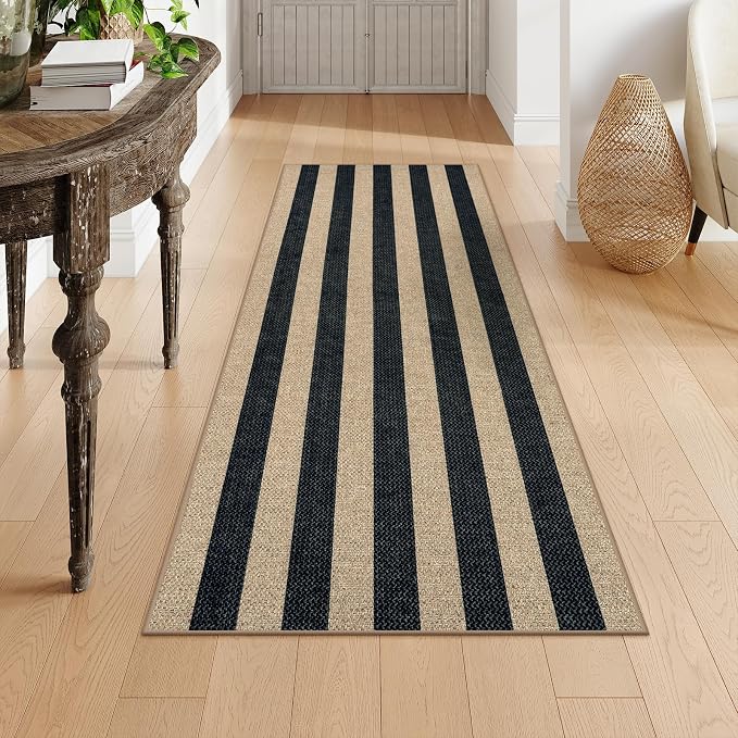 Lahome Striped Outdoor Runner Rug, 2x6 Washable Kitchen Rugs Non Slip Carpet - Image 7