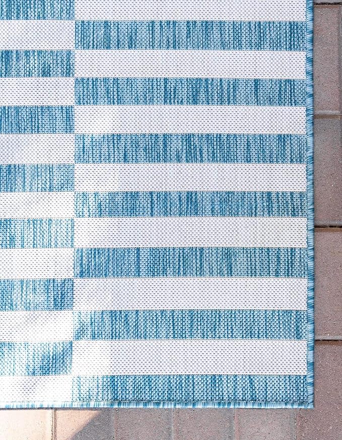 Unique Loom Outdoor Striped Collection Area Rug - Image 8