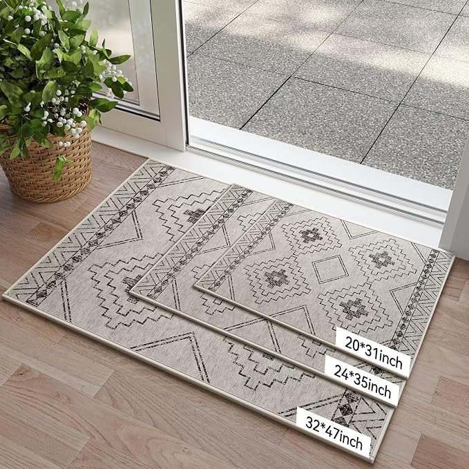 Indoor Door Mat 20"x31", Non-Slip Rubber Backing Front Door Mats, Washable - Image 2