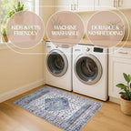 Washable Area Rug. Modern Farmhouse. Vintage. Turkish. Bohemian. Distressed. - Image 6