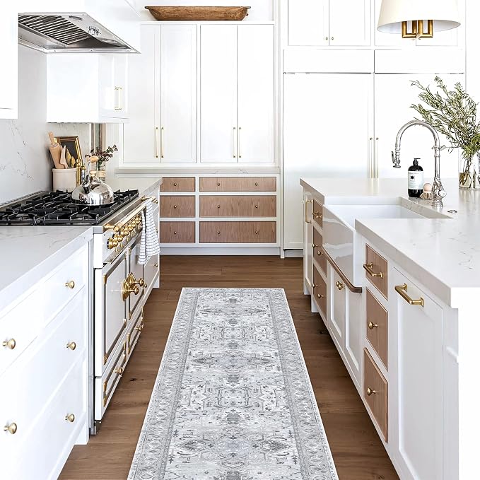 Washable Area Rug. Modern Farmhouse. Vintage. Turkish. Bohemian. Distressed. - Image 2