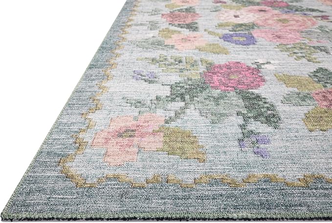 Loloi Rifle Paper Co. Rosa Collection RSA-02 Sky 2'-3" x 3'-9" Accent Rug - Image 4