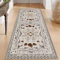 Floral Runner Rug, Bohemian Vintage Distressed Floral Pineal Rug by Unknown