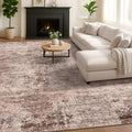 Rustic Brown Abstract 5x7 Rug for Bedroom by HazoHaus