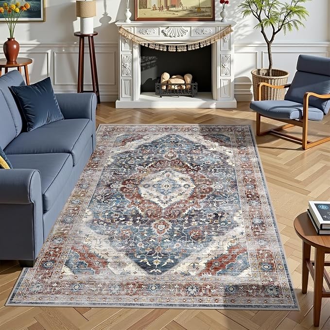 Deerly Boho Area Rug 4x6 Bedroom Rugs Ultra Soft Indoor Washable Rugs - Image 3
