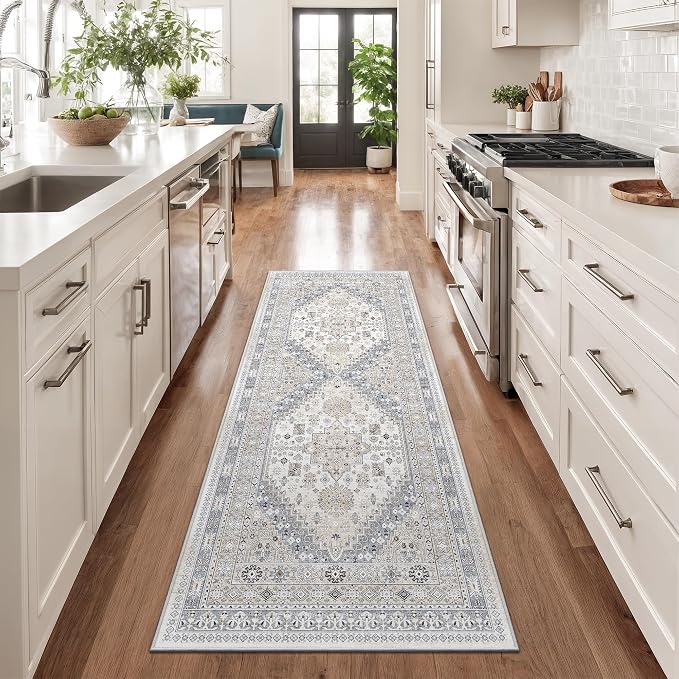 zesthome 2x6 Runner Rug for Hallways, Machine Washable Rug, Non Slip Vintage - Image 2