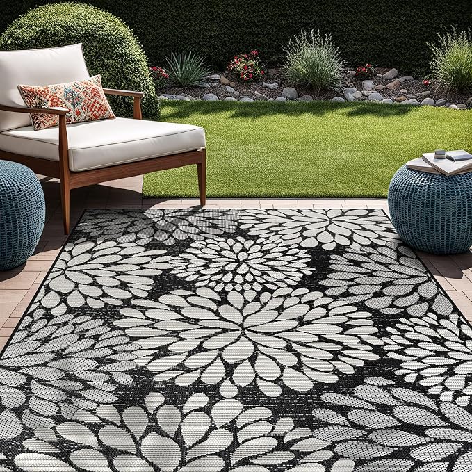 Beverly Rug Outdoor Rug 8x10 Modern Exotic Tropical Leaf Area Rugs - Image 3