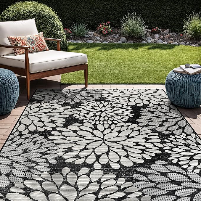 Beverly Rug Outdoor Rug 6x9 Modern Exotic Tropical Leaf Area Rugs - Image 3