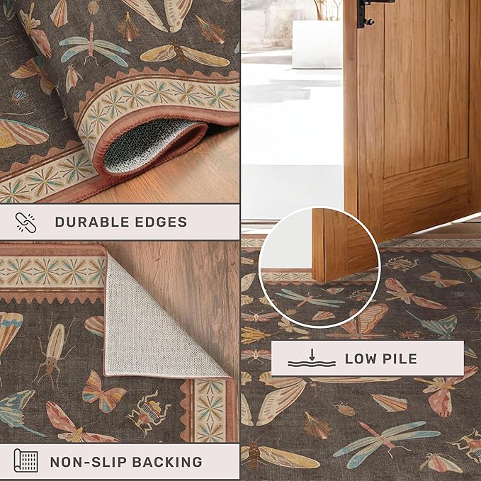 5x8 Brown Rugs for Living Room, Soft Boho Rugs for Bedroom, Non Slip Dining - Image 4