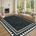 Modern Low Pile Non Slip 5x7 Machine Washable Living Room Area Rug Foldable by RUGSREAL